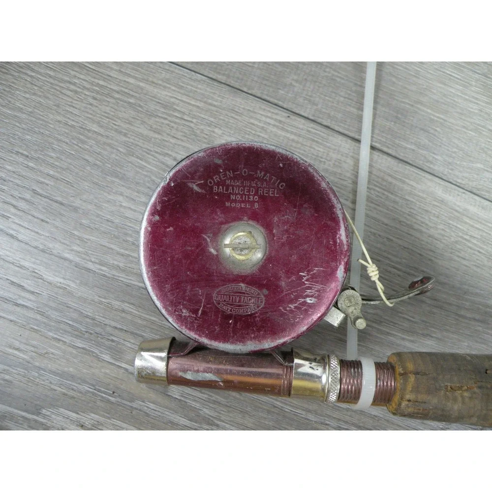 Vintage Heddon Golden Mark 50 Fiberglass Fly Rod 9ft & Oren-O-Matic Spincast